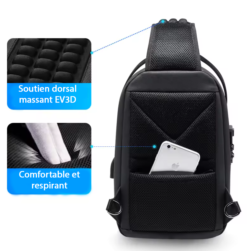 Sac à bandoulière antivol TSA - Sécurisé, étanche et compact