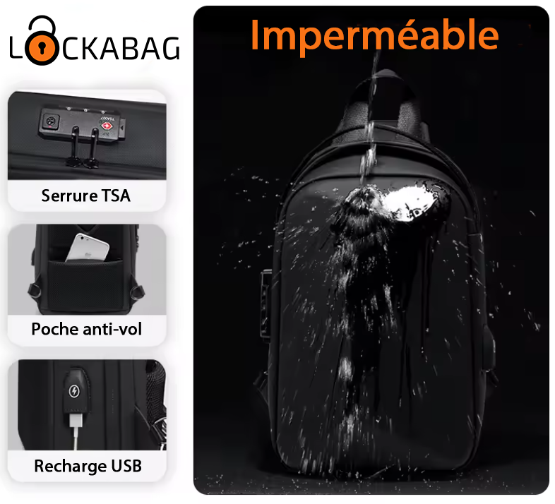 Sac à bandoulière antivol TSA - Sécurisé, étanche et compact