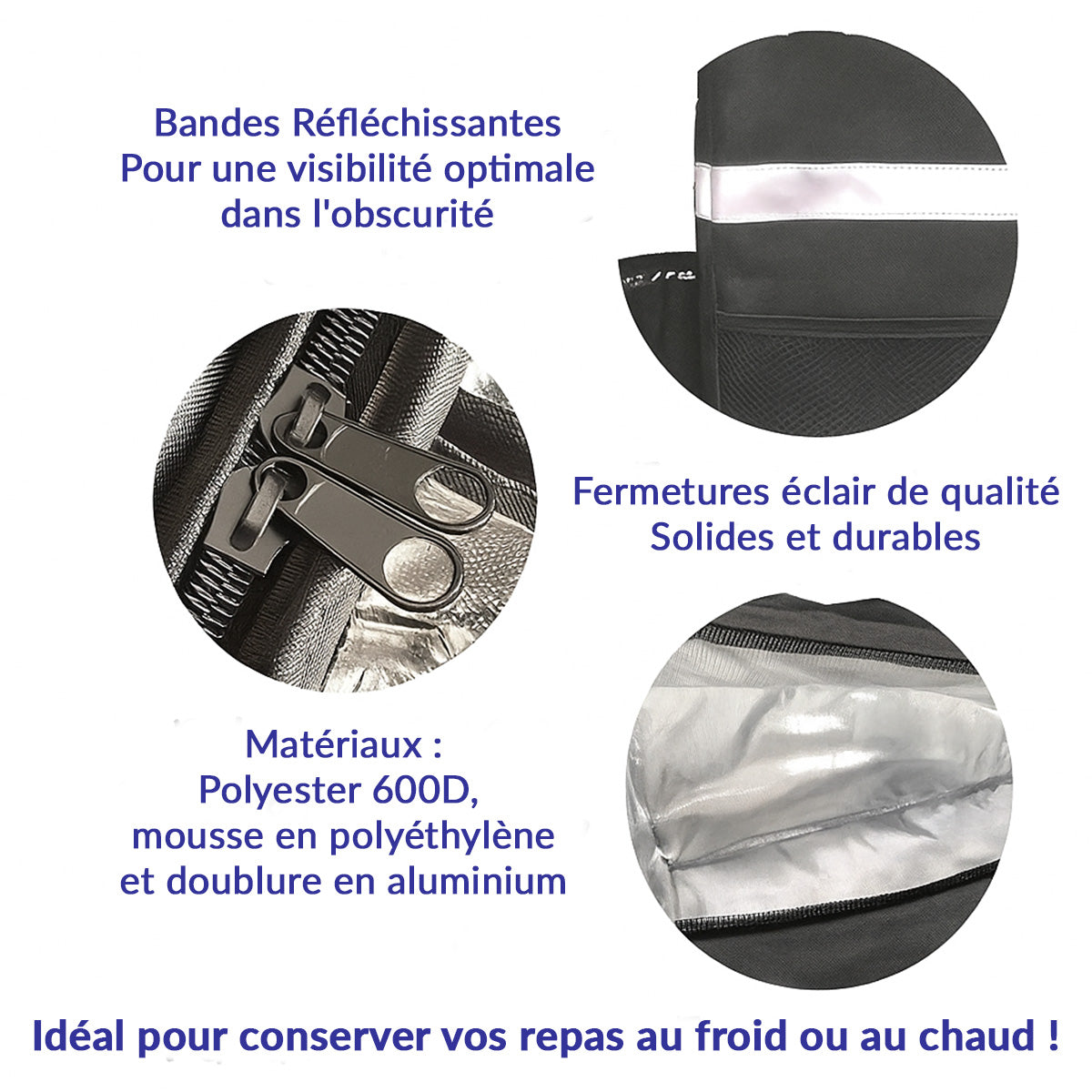 Sac Isotherme 35L Étanche et Pliable – Livraison, Repas, Pique-Nique ou plage