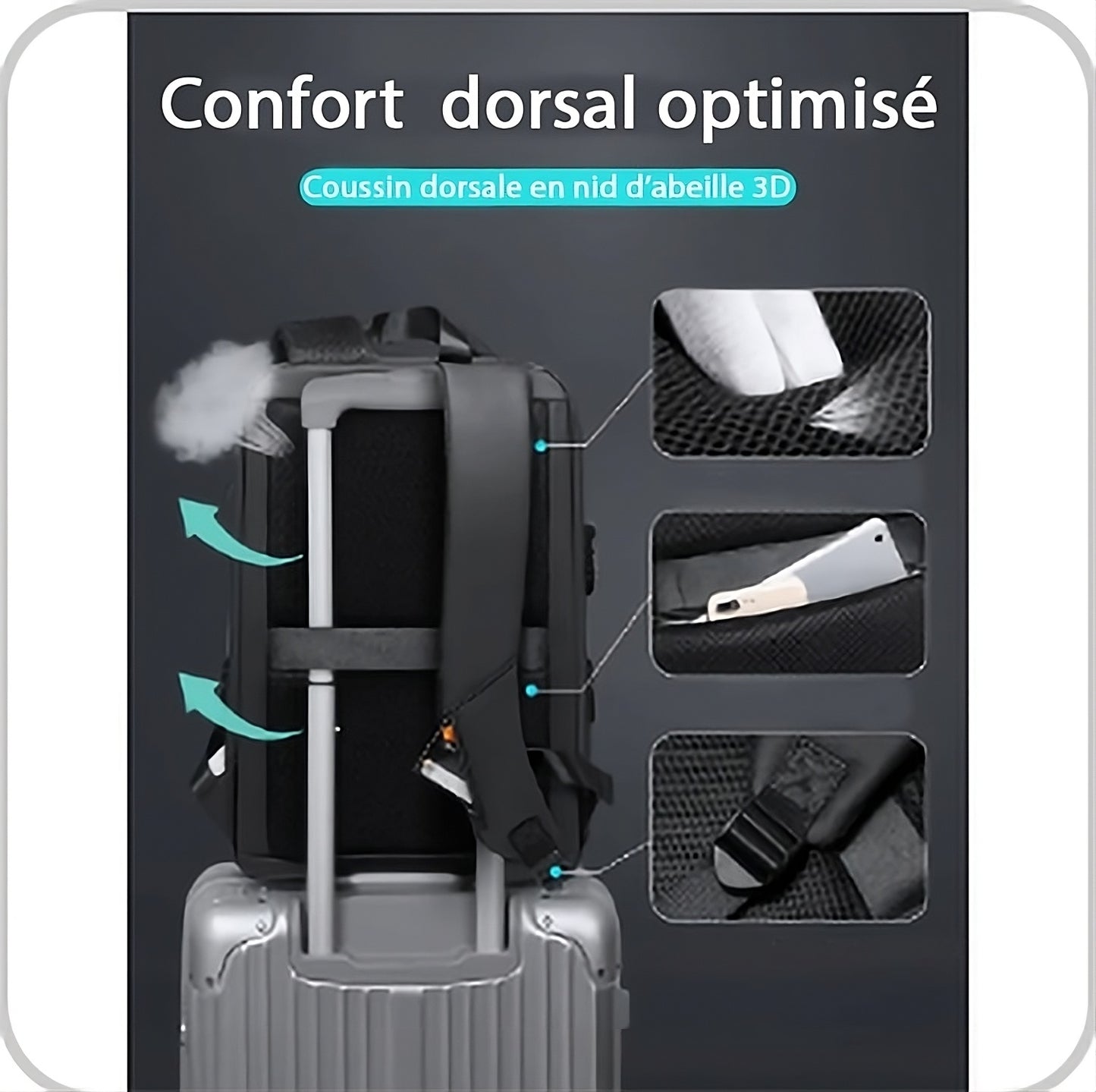 Sac à Dos Antivol TSA – Étanche, USB, Grande Capacité – Sac Business & Voyage